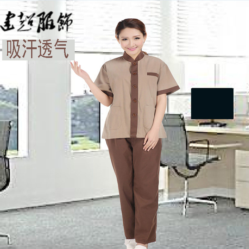 阿姨套装半袖保洁工作服