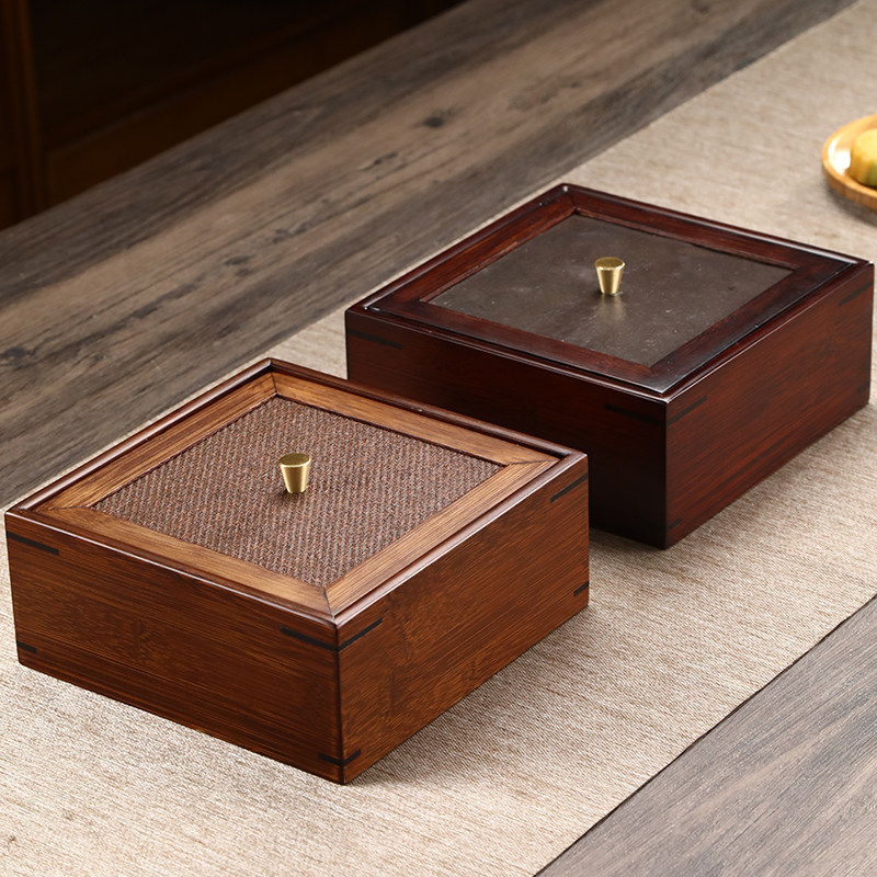 竹制竹板手提盒子竹子编制盒年货礼盒收纳盒干果盒家用装饰竹编篮