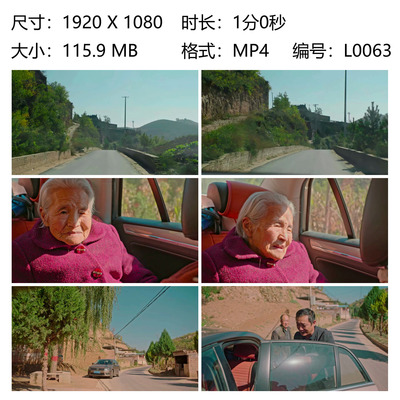 陕西民间剪纸艺术家郭佩珍儿子带母亲回老家乡亲见面叙旧实拍素材