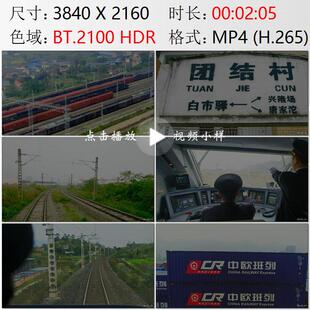 重庆渝中火车列车车轨国际中欧班列司机货物运输高清实拍视频素材