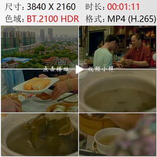 航拍佛山高楼大厦雕刻手工艺传统美食喝头啖汤高清实拍视频素材