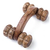 木质按摩器月球车鸡翅木按摩器滚轮按摩轮滚四轮腿部背部全身通用