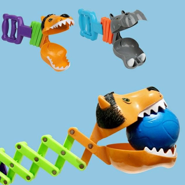 儿童夹物玩具趣味动物夹夹乐弹簧伸缩机械手臂抓握取物手拉夹子