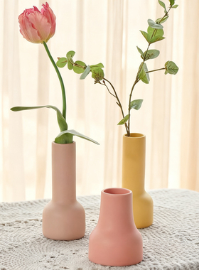 创意桌面装饰摆件花瓶客厅插花简约电视柜陶瓷花器小花瓶单只餐桌