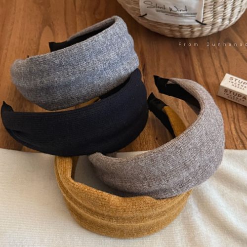 棕色系羊毛宽边高颅顶洗脸发箍