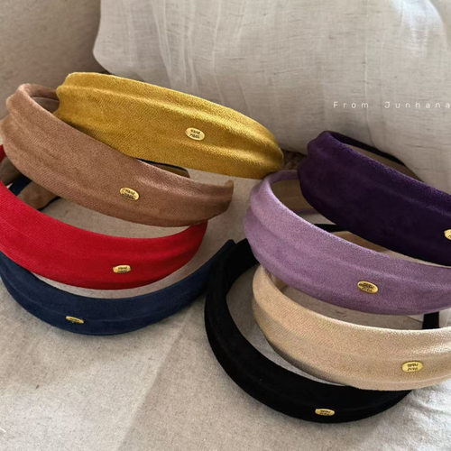 韩系复古仿麂皮宽边发箍