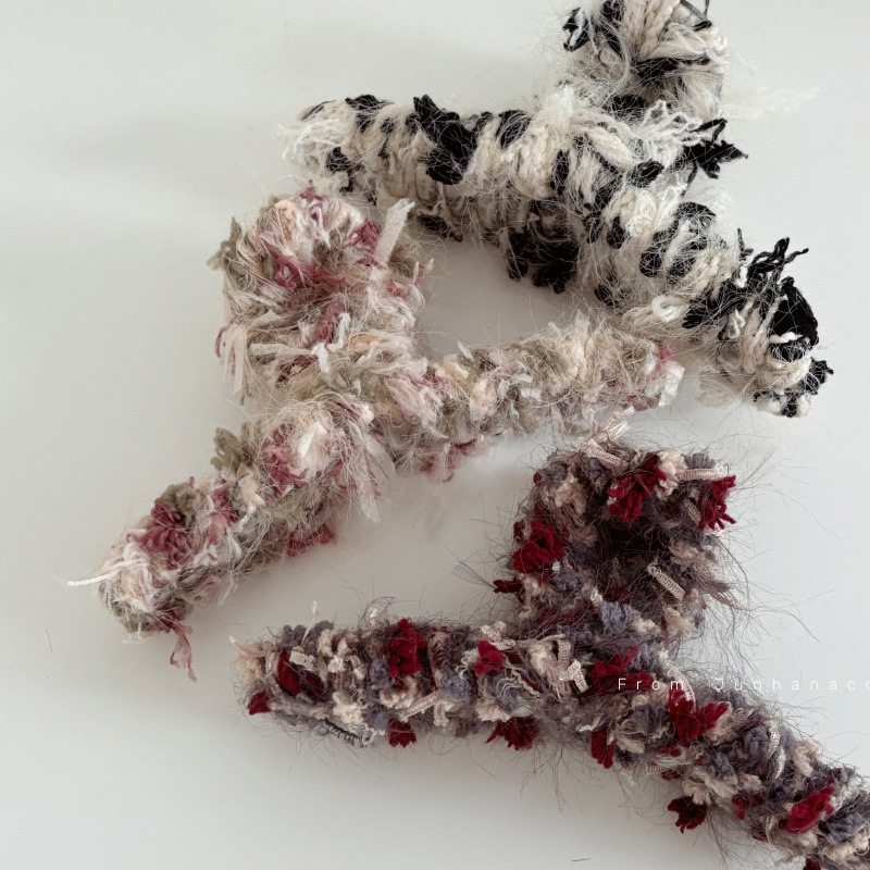 复古晕染毛线发夹后脑勺抓夹