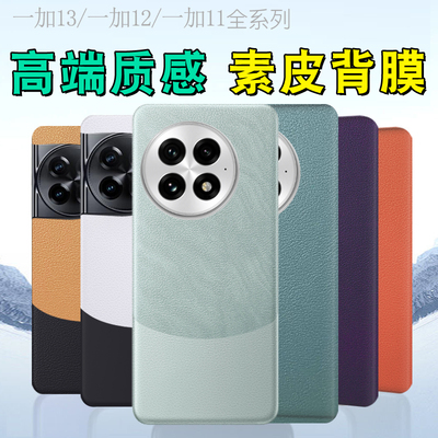 适用一加13素皮背膜OnePlus13后盖膜磨砂1+13pro改色pjz110手机后膜一加12防指纹11皮纹双色拼接彩膜镜头贴纸