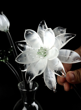 手工永生花十二花神莲花供花摆件