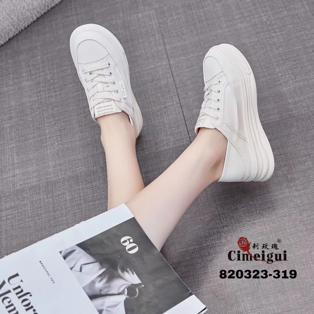 刺玫瑰正品女鞋2023秋季厚底轻便舒适小白鞋运动休闲鞋820323-319