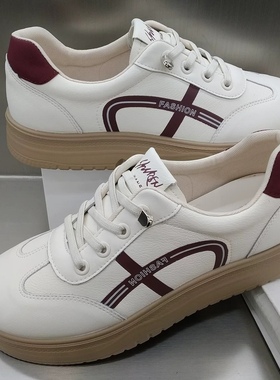 刺玫瑰正品女鞋2025春真皮松紧系带平跟舒适百搭运动休闲鞋M2913