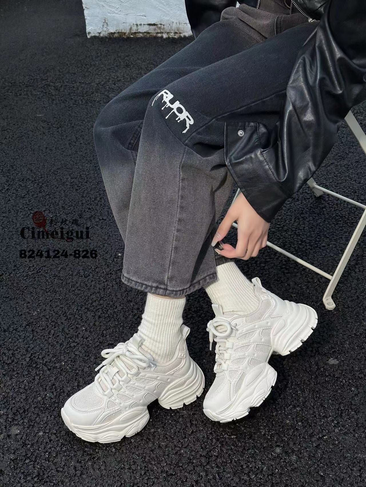 刺玫瑰正品女鞋2024春新款增高厚底轻便休闲老爹鞋运动休闲鞋826