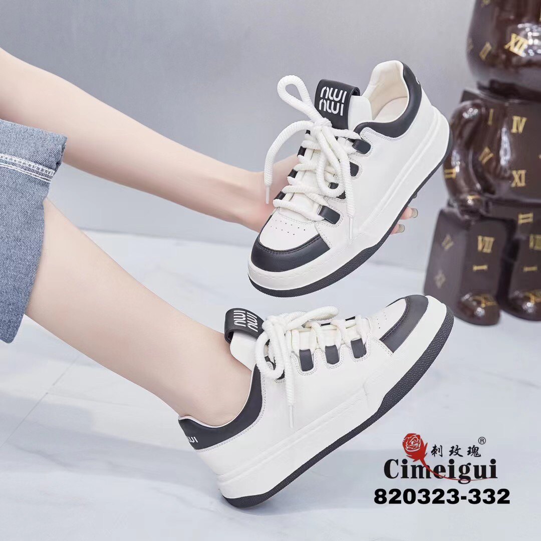 刺玫瑰正品女鞋2023秋季时尚真皮舒适厚底休闲运动鞋820323-332
