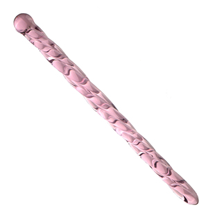 高硼硅玻璃螺纹按摩棒马棍高透粉色光滑细腻无毛刺易清洗不残留女