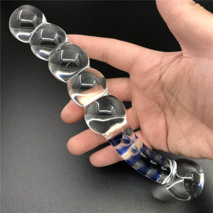 玻璃实心高硼硅双头圆润光滑细腻按摩保健棒棍粗便携小型坚固耐磨