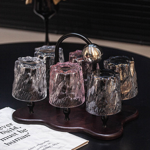 复古杯架喝水杯家用套装玻璃杯收纳置物架子客厅待客威士忌酒杯架