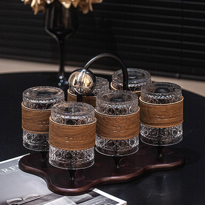 复古杯架喝水杯家用套装玻璃杯收纳置物架子客厅待客威士忌酒杯架