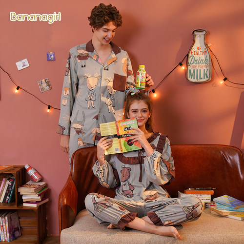 bananagirl情侣睡衣女新疆长袖男