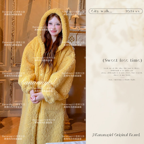 bananagirl冬季加厚保暖家居服女