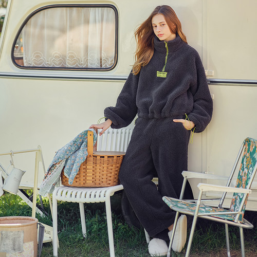 bananagirl女士加厚珊瑚绒家居服