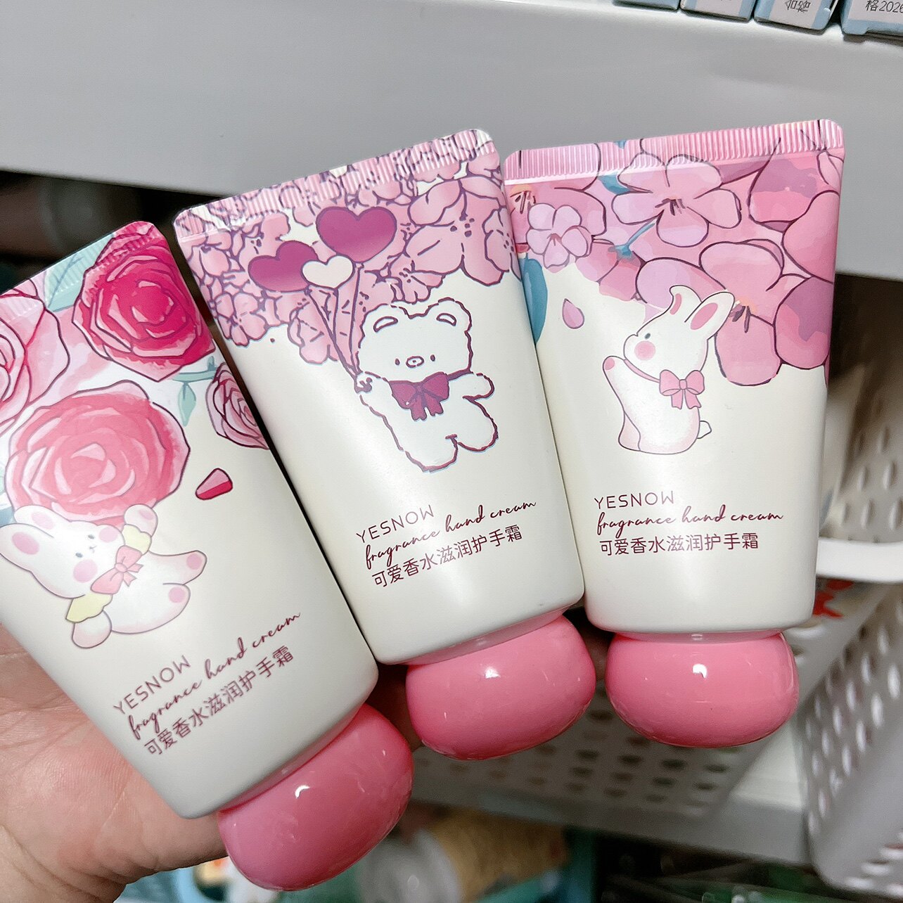 盈雪可爱香水滋润护手霜保湿补水滋润花果香润手霜60g卡通护手霜