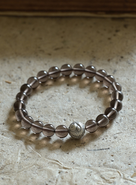 冰种黑曜石手链手串银大鱼