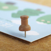 50个盒装 软木板按钉工字钉装 饰墙钉木质大头钉照片墙复古棕色图钉