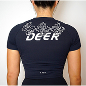 LICV原创设计deer立体标防滑女款 健身上衣高腰短袖 运动瑜伽服T恤