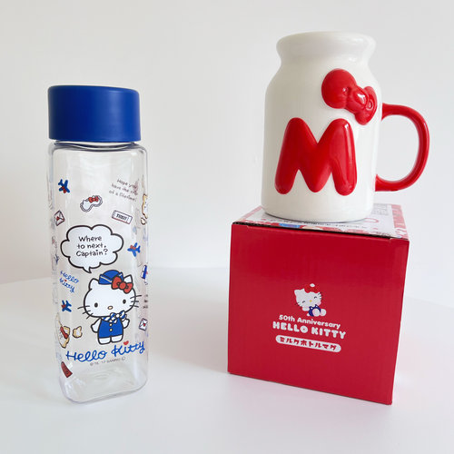 LLM 日本三丽鸥限定Hello kitty50周年牛奶杯玩偶挂件钥匙扣贴纸