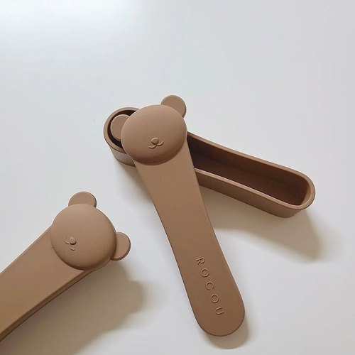 韩国ROCOU婴儿辅食软硅胶勺盒子