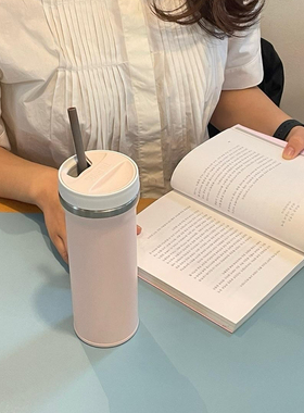 韩国膳魔师THERMOS新品多巴胺色保温杯旋转直饮口手提水杯带吸管