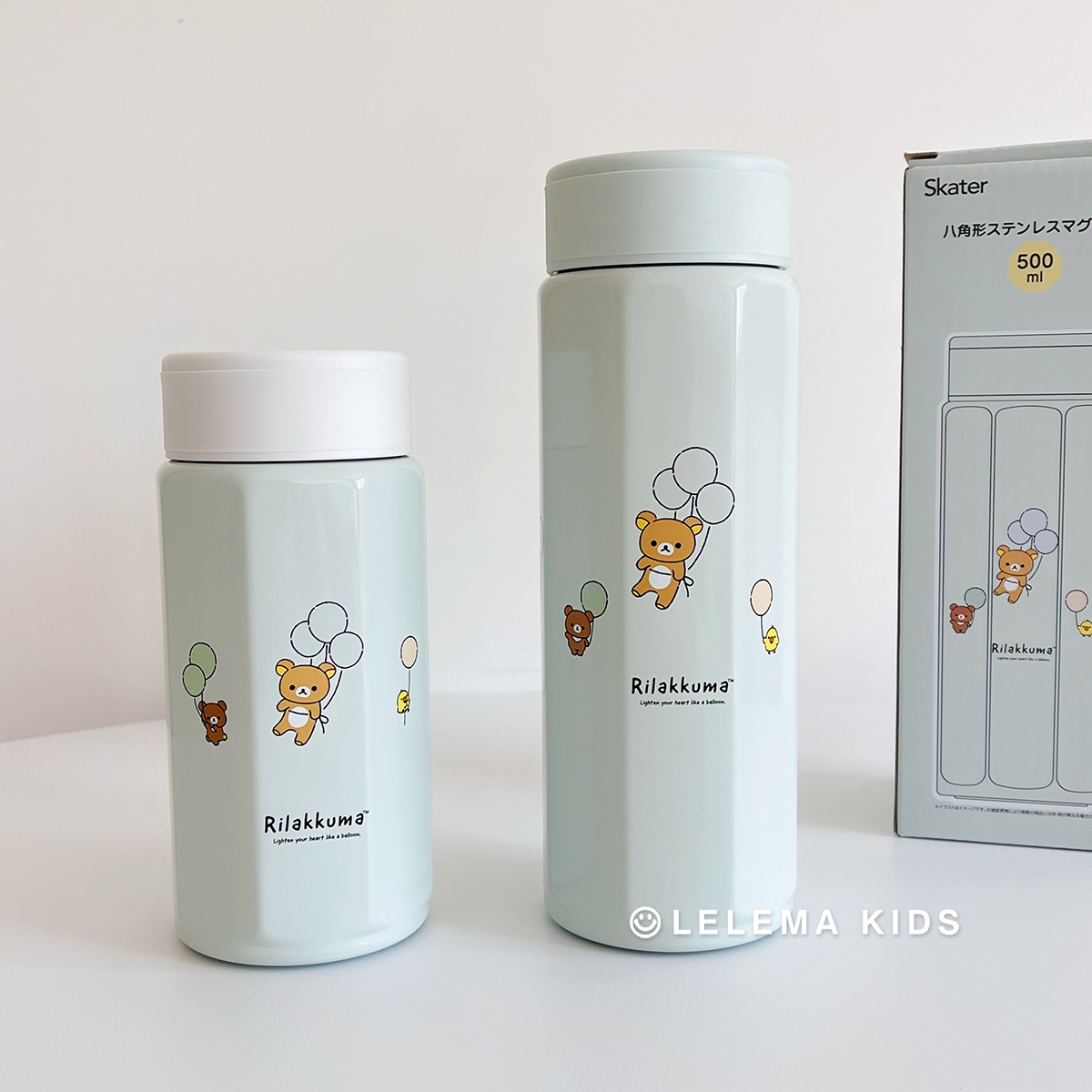 日本本土San-x轻松熊气球蛋糕八角形不锈钢保温杯盘子果汁牛奶杯