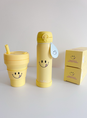 韩国膳魔师Knotted联名可爱笑脸不锈钢成人保温杯直饮水杯随身杯