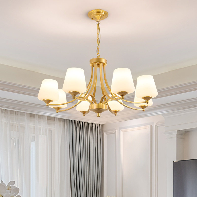 美式简约客厅吊灯轻奢水晶餐厅灯