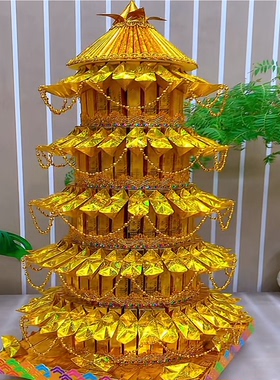 转运塔文昌塔材料包折纸手工宝塔需自折送教程高约88宽约50厘米