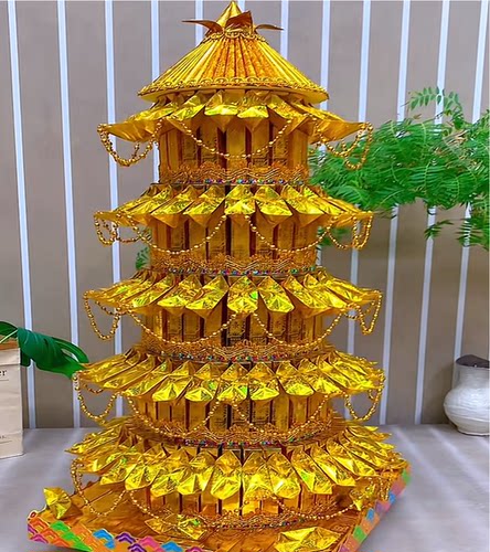 转运塔文昌塔材料包折纸手工宝塔需自折潮汕中秋折塔拜月亮月娘