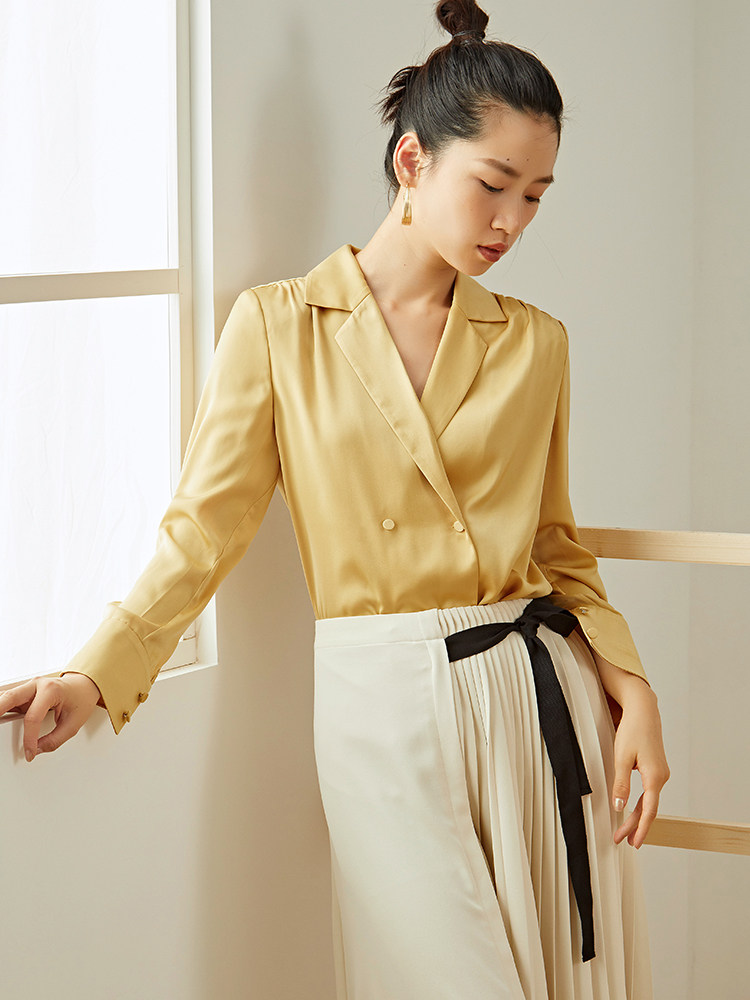 西嘉 早秋的温柔与静好 衬衫女设计感小众复古港味免烫