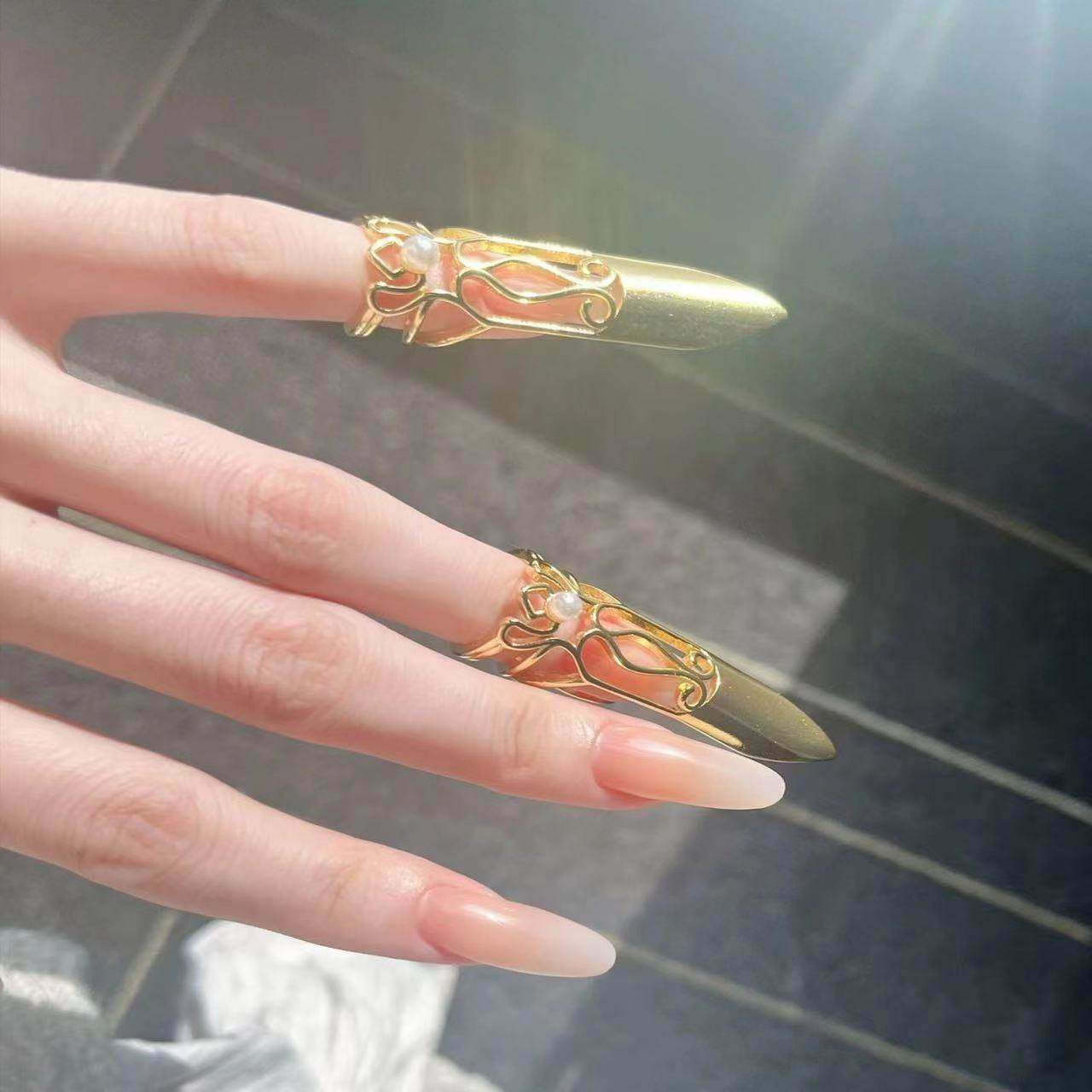 护甲指套甄嬛传女子中式宫廷汉服古风指甲戒指2024新款时尚护甲指,彩妆/香水/美妆工具,指甲装饰,淘宝优惠券,粉丝福利购,淘宝优惠卷