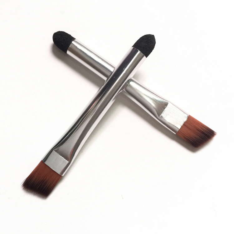 迷你眉刷便携小眉粉刷修容双头扫眉螺旋刷眼影海绵棒美容工具眉梳