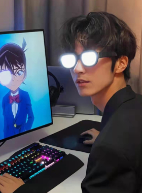 柯南同款发光眼镜超酷LED