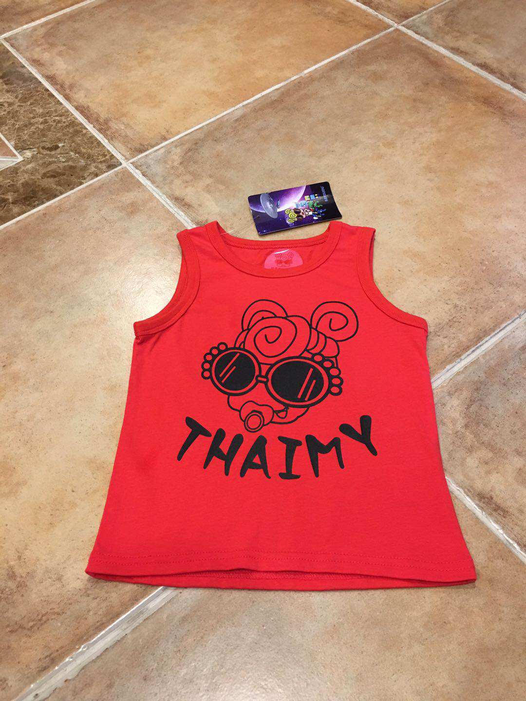 r&tdudu奶嘴泰妹正品童装国产黑超夏季儿童纯棉运动背心现货实拍