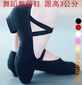 布头软底鞋 成人中跟教师鞋 广场舞蹈鞋 芭蕾舞鞋 舞蹈鞋 帆布女跳舞鞋