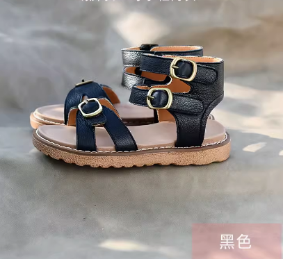 贝然儿童凉鞋皮真沙滩鞋公主鞋