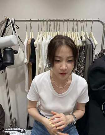 widelia新款正肩短袖T恤女装十三行老板娘细螺纹百搭舒适上衣7309