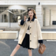 爆款 2026新款 高级感巨好看大衣 风衣外套女春季 撞色拼接翻领中长款