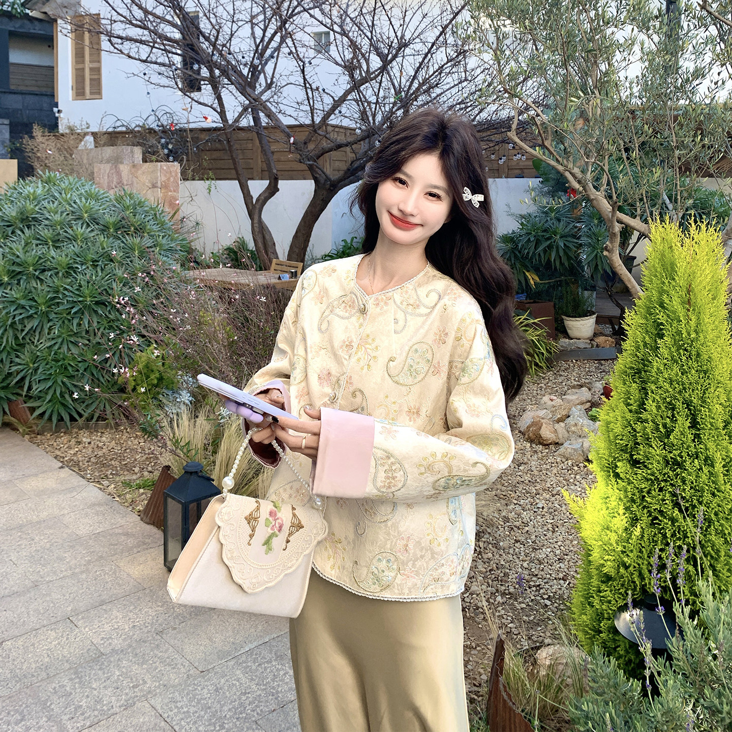 新中式国风碎花绝美短款外套女春季2026新款爆款高级感小个子上衣