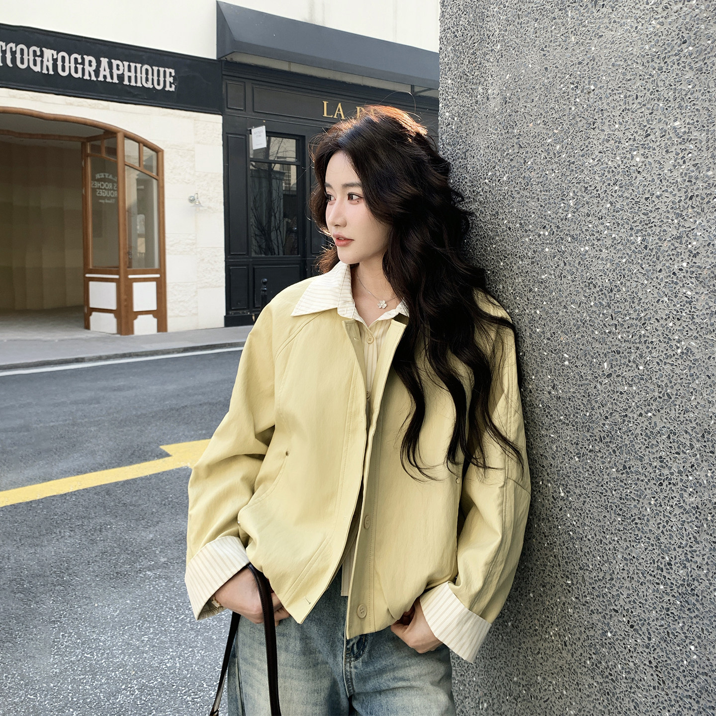 巨好看条纹拼接短外套女春季2026新款休闲今年流行爆款小个子夹克