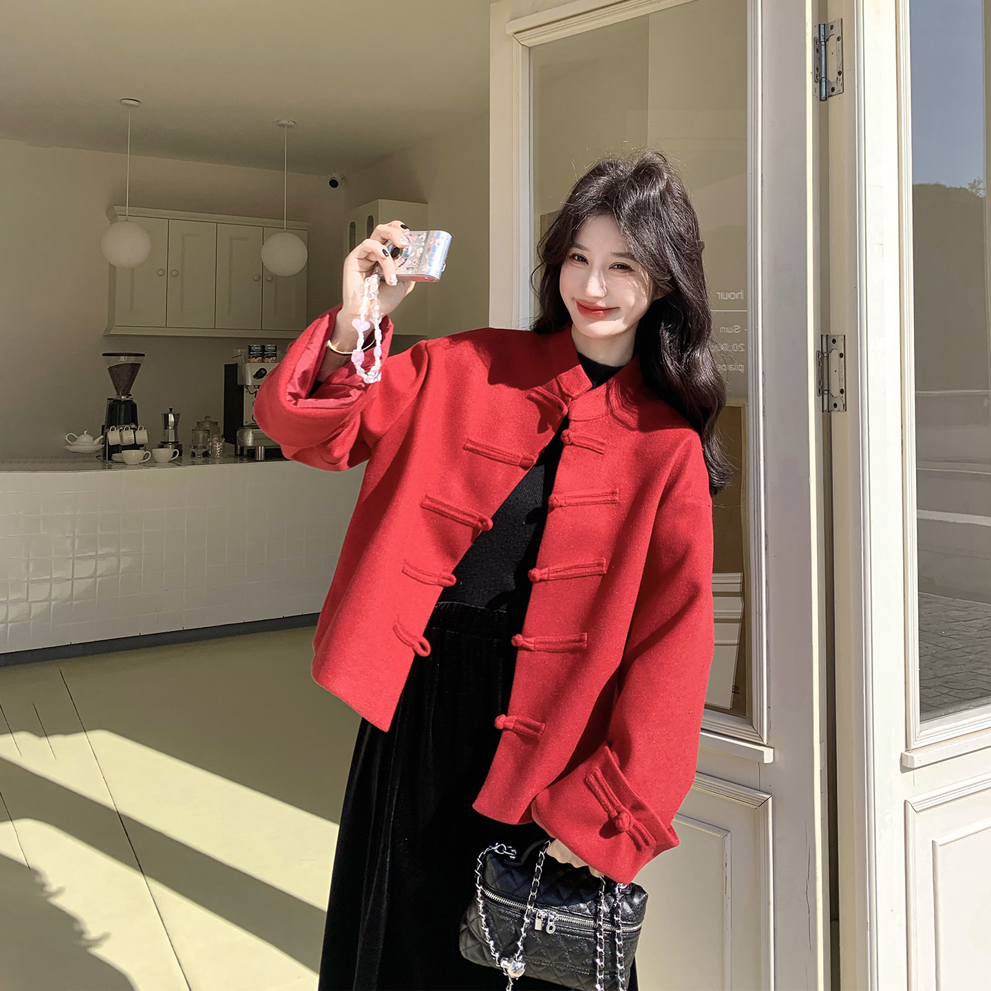 新中式国风红色盘扣超火外套女春季2026新款减龄超火流行爆款上衣
