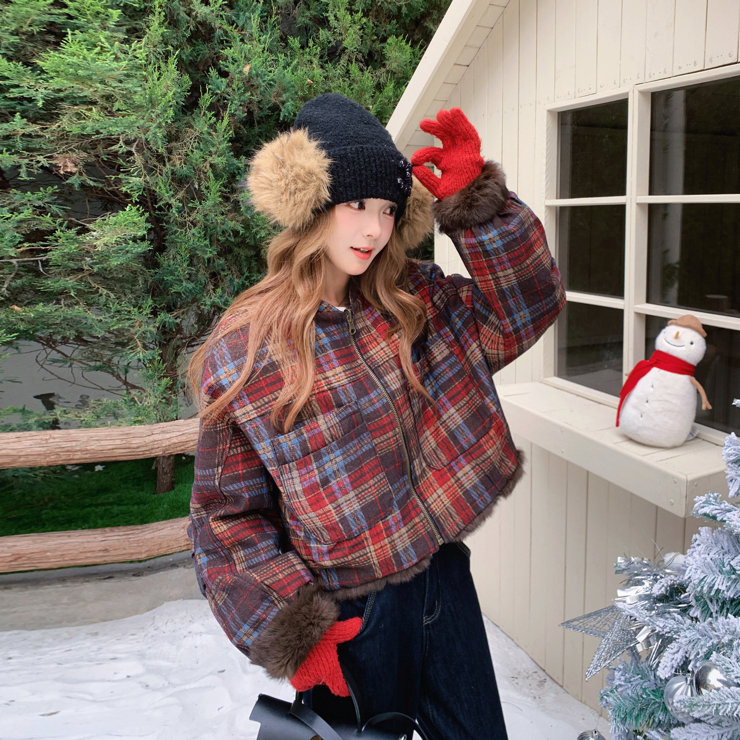 小个子时髦复古百搭短外套女冬季