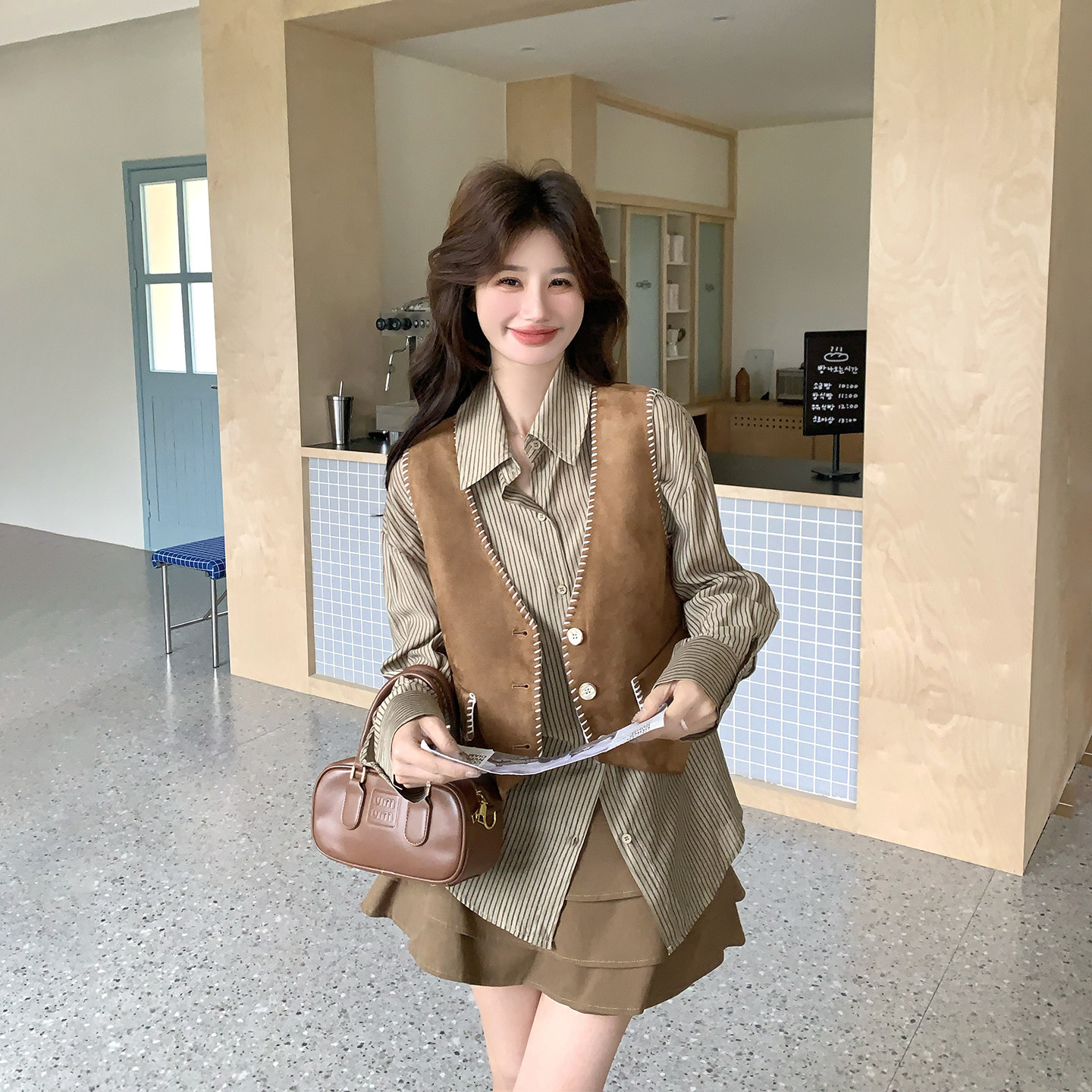 学院风ootd穿搭小个子套装女春季